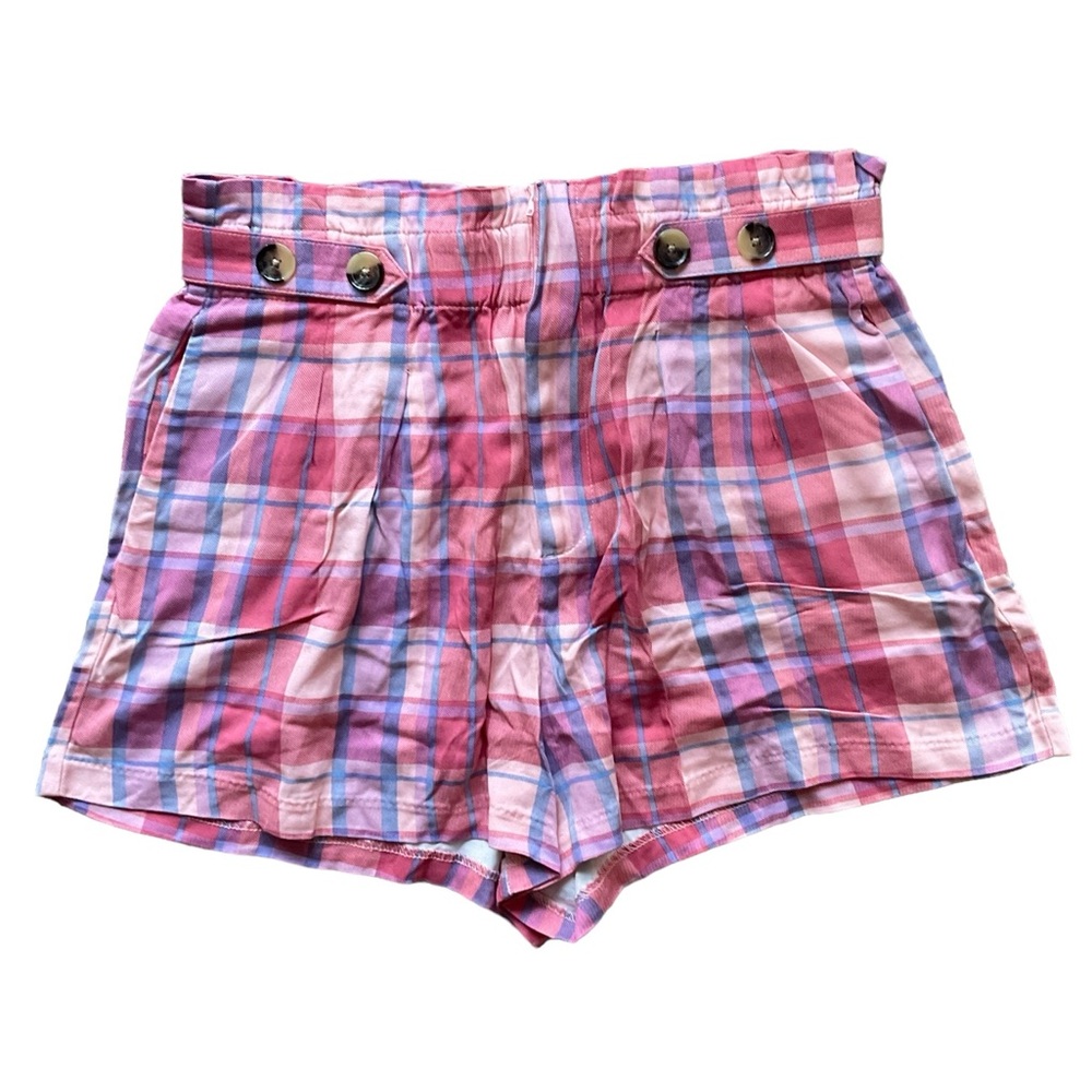 Square Pattern High Waist Pink Shorts Size 12